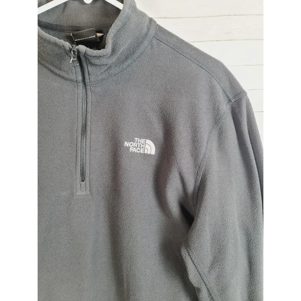 THE NORTH FACE 1/4 ZIP FLEECE IN BLACK, SZ LARGE